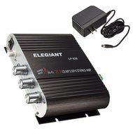 ELEGIANT 200W 12V Mini Hi-Fi Amplifier Booster Radio MP3 Stereo with Power Adapter for Car Motorcycle Home Black... N6