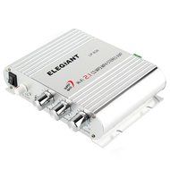 ELEGIANT 200W 12V Mini Hi-Fi Amplifier Booster Radio MP3 Stereo with Power Adapter for Car Motorcycle Home Black... N7