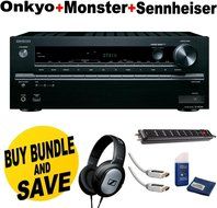 Onkyo TX-NR646 7.2-Channel Network A/V Receiver + Sennheiser HD201 Lightweight Over-Ear Binaural Headphones +...