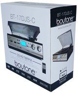 Boytone BT-17DJS-C,6 IN1,3 Speed Stereo Turntable 2 Built in Speakers Digital LCD Display AM/FM Radio + Supports... N7