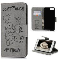 iPhone 7 Plus Case (5.5 inch) - Wallet Flip Stand Case Embossed Cute Bear PU Leather Case Shockproof TPU Inner... N8