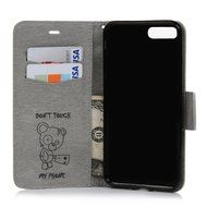 iPhone 7 Plus Case (5.5 inch) - Wallet Flip Stand Case Embossed Cute Bear PU Leather Case Shockproof TPU Inner... N10