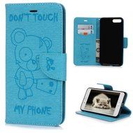 iPhone 7 Plus Case (5.5 inch) - Wallet Flip Stand Case Embossed Cute Bear PU Leather Case Shockproof TPU Inner... N11