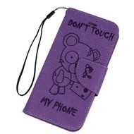 iPhone 7 Plus Case (5.5 inch) - Wallet Flip Stand Case Embossed Cute Bear PU Leather Case Shockproof TPU Inner... N14