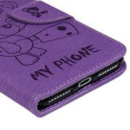 iPhone 7 Plus Case (5.5 inch) - Wallet Flip Stand Case Embossed Cute Bear PU Leather Case Shockproof TPU Inner... N15