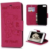 iPhone 7 Plus Case (5.5 inch) - Wallet Flip Stand Case Embossed Cute Bear PU Leather Case Shockproof TPU Inner... N17