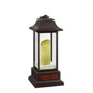 Duraflame 10ILH100-01 27&quot; Portable LED Electric Flameless Candle Lantern with Quartz Infrared Heater, Bronze