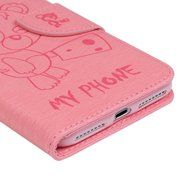 iPhone 7 Plus Case (5.5 inch) - Wallet Flip Stand Case Embossed Cute Bear PU Leather Case Shockproof TPU Inner... N21