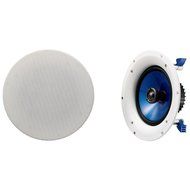 Yamaha NSIC400 90-Watts 2-Way RMS Speaker - White (4 Speakers + AmazonBasics Speaker Wire)