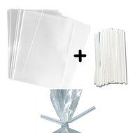 100 LARGER Treat Bags and White Paper Twist Ties - (5.75x7.75&quot;) Clear Food Safe Favor Bags 1.5mils Thick PP Plastic...