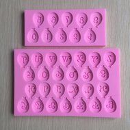 2pcs Balloon Alphabet Letters &amp; Numbers Silicone Fondant Mold Cake Decorating Pastry Gum Pastry Tool Kitchen Tool...