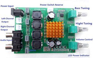 XH DIY TPA3116D2 2.0 Dual Channel Digital Stereo Audio Amplifier Board 50W+50W N2