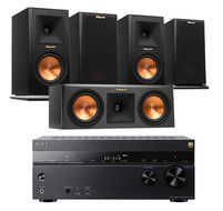 Klipsch Home Theater System Bundle (RP-150M (2-Pair), RP-250C) with Receiver (Onkyo TX-RZ800 - Cherry) N4
