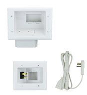 DataComm Electronics 45-0024-WH Recessed Pro-Power Kit with Duplex Receptacle and Straight Blade Inlet N4
