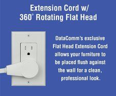 DataComm Electronics 45-0024-WH Recessed Pro-Power Kit with Duplex Receptacle and Straight Blade Inlet N5