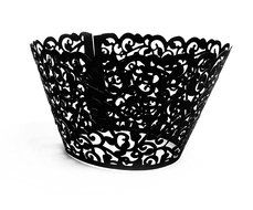 Yansanido 12 set pink Filigree Artistic Bake Little Vine Lace Laser Cut Cupcake Wrapper Cup Muffin Case Trays... N5