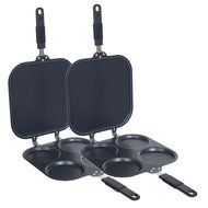 Perfect Pancake Maker Pans Set of 2 with Recipe Book Egg Sandwich Too