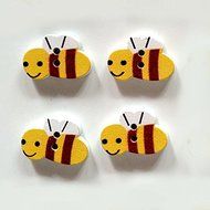 MuLuo 50pcs/Pack Cute Cartoon Bee Environmental Protection Buttons Cartoon Bee N2