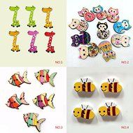 MuLuo 50pcs/Pack Cute Cartoon Bee Environmental Protection Buttons Cartoon Bee N3