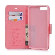 iPhone 7 Plus Case (5.5 inch) - Wallet Flip Stand Case Embossed Cute Bear PU Leather Case Shockproof TPU Inner... N29