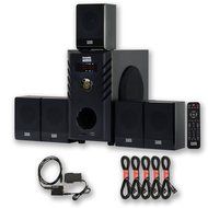 Acoustic Audio AA5104 Home Theater 5.1 Speaker System with Optical Input and 5 Extension Cables