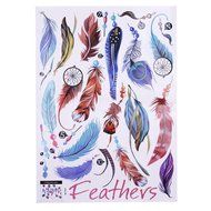 Feather Wall Stickers Removable DIY Mural Creative Background Colourful Living Room Decor Good Luck N4