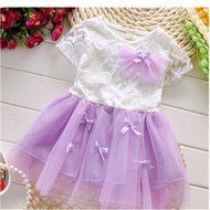 KAKA(TM) Summer Lovely Baby Girls Purple Chiffon Lace Floral Bowknot Dresses Princess Skirt N2