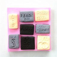 Wocuz W0625 8 Famous Brand Logo Pattern Silicone Candy Fondant Mold for Cake Cupcake Decoration N2