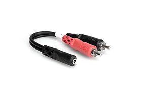 Hosa YMP-434 3.5 mm TRSF to Dual 1/4 inch TS Stereo Breakout Cable