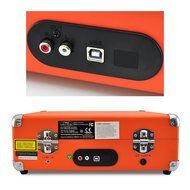 PYLE PVTTBT6OR Bluetooth Classic Vintage Style Vinyl Player Turntable, Vinyl-To-MP3 Record, Rechargeable Battery N7