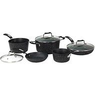 New THE ROCK by Starfrit 030930-001-0000 THE ROCK by Starfrit 8-Piece Cookware Set with Bakelite Handles