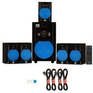 Blue Octave B51 Home Theater 5.1 Powered Speaker System with USB Bluetooth and 4 Extension Cables