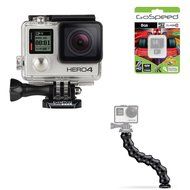 GoPro Hero4 Hero 4 12MP Full HD 4K 30fps 1080p 120fps Built-In Wi-Fi Waterproof Wearable Camera Black Adventure... N28