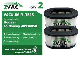 2 Hoover Part Number 40130050 Cartridge Filter Type 50 Fits Foldaway Model U5172-900 By ZVac