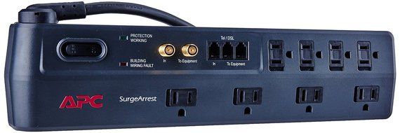 APC P8VT3 SurgeArrest 8-Outlet with Telephone and Coaxial Protection N4