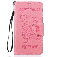 LG K10 Case, LG K10 Wallet Case,PHEZEN Cute Bear Don&#039;t Touch My Phone Design PU Leather Wallet Case Stand Flip... N33