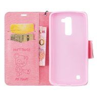 LG K10 Case, LG K10 Wallet Case,PHEZEN Cute Bear Don&#039;t Touch My Phone Design PU Leather Wallet Case Stand Flip... N34