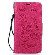 LG K10 Case, LG K10 Wallet Case,PHEZEN Cute Bear Don&#039;t Touch My Phone Design PU Leather Wallet Case Stand Flip... N40