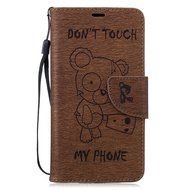 LG K10 Case, LG K10 Wallet Case,PHEZEN Cute Bear Don&#039;t Touch My Phone Design PU Leather Wallet Case Stand Flip... N42