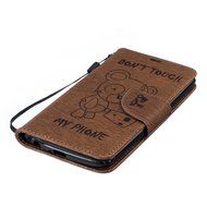 LG K10 Case, LG K10 Wallet Case,PHEZEN Cute Bear Don&#039;t Touch My Phone Design PU Leather Wallet Case Stand Flip... N43