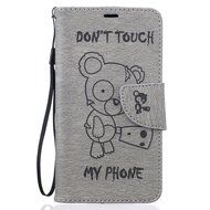 LG K10 Case, LG K10 Wallet Case,PHEZEN Cute Bear Don&#039;t Touch My Phone Design PU Leather Wallet Case Stand Flip... N51