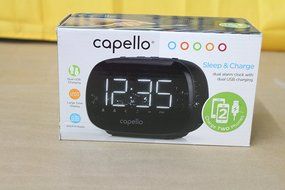 Capello CR22 Sleep and Charge Dual Alarm Clock with Dual USB Charging N4