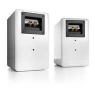 Audioengine P4 Premium Passive Bookshelf Speakers (White) with DS2 Desktop Speaker Stands (Black) N3