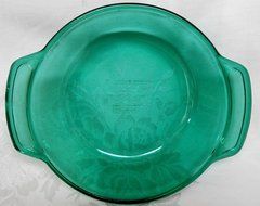 Anchor Hocking Green Glass Casserole #1037 1.5 Qt N3