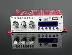 Douk Audio Bluetooth Digital HiFi Stereo Power Amplifier Bass Auto Car Audio Amp USB MP3 FM (Blue) N5