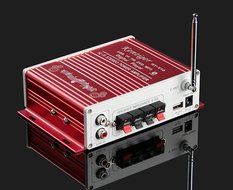 Douk Audio Bluetooth Digital HiFi Stereo Power Amplifier Bass Auto Car Audio Amp USB MP3 FM (Blue) N6