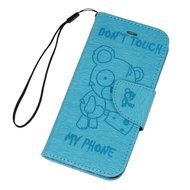 iPhone 7 Plus Case (5.5 inch) - Wallet Flip Stand Case Embossed Cute Bear PU Leather Case Shockproof TPU Inner... N30