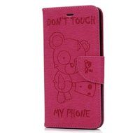 iPhone 7 Plus Case (5.5 inch) - Wallet Flip Stand Case Embossed Cute Bear PU Leather Case Shockproof TPU Inner... N31