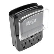 Tripp Lite 4 Outlet Surge Protector/Suppressor, Wall Mount Direct Plug-in, &amp; $10K INSURANCE (TLP4BK) N2
