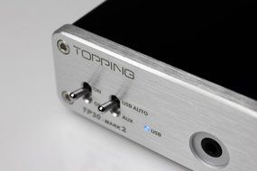 TP30-MK2 Digital Hi-Fi Power Stereo Subwoofer Amplifier 16bit/48kHz USB DAC Headphone Amp (Silver) N3